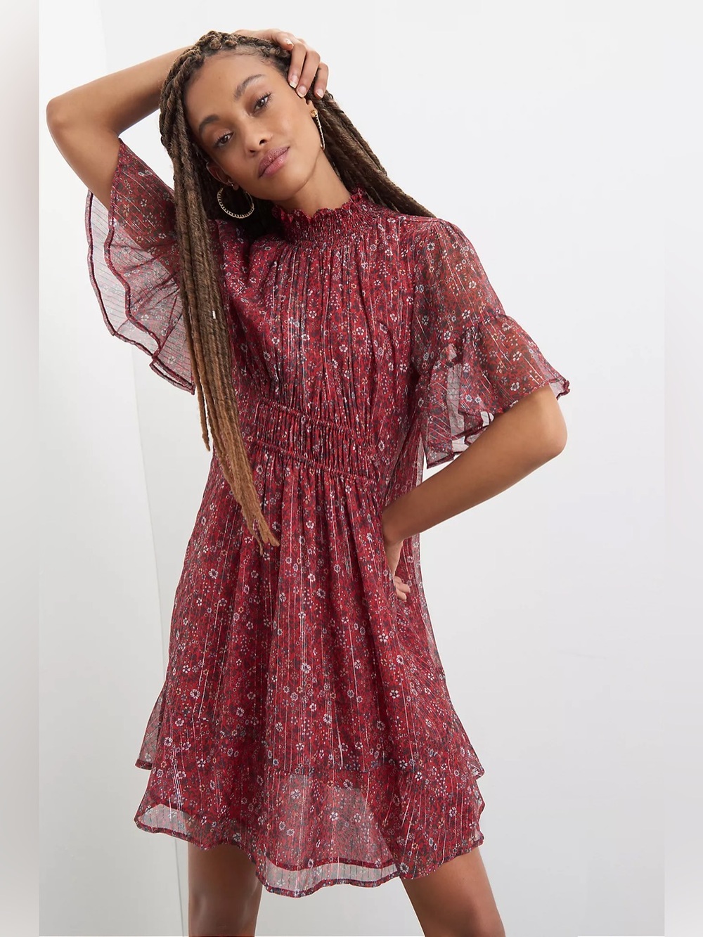 Anthropologie Ranna Gill Franny Smocked Mini Dress NWT